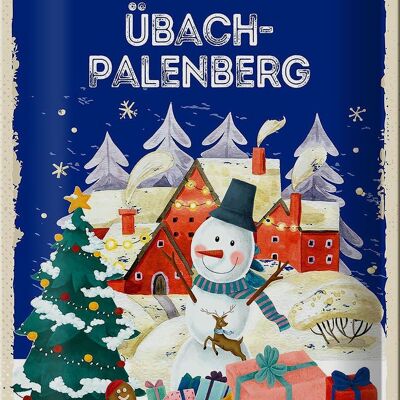 Targa in metallo auguri di Natale ÜBACH-PALENBERG 20x30 cm