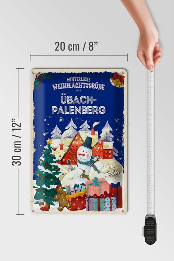 Plaque en tôle Salutations de Noël ÜBACH-PALENBERG 20x30cm 4