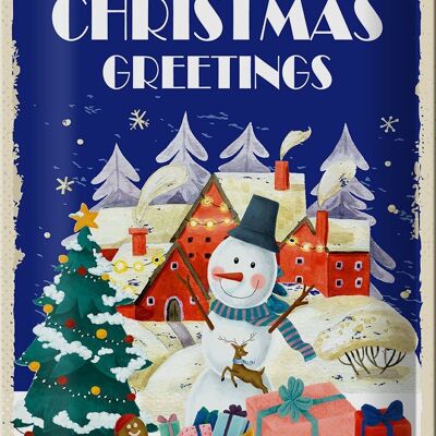 Cartel de chapa 20x30cm Navidad Saludos de invierno Ración navideña