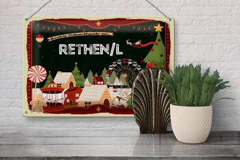 Plaque en tôle Salutations de Noël de RETHEN/L 30x20cm 3