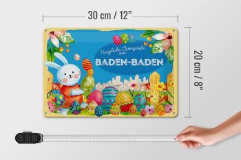 Plaque en tôle Pâques Salutations de Pâques 30x20cm BADEN-BADEN 4