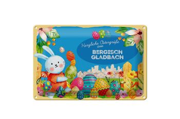 Plaque en tôle Pâques Salutations de Pâques 30x20cm BERGISCH GLADBACH 1