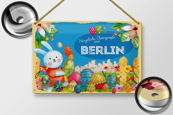 Plaque en tôle Pâques Salutations de Pâques 30x20cm BERLIN 2