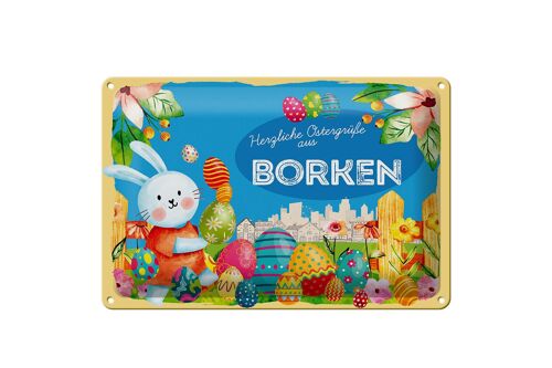 Blechschild Ostern Ostergrüße 30x20cm BORKEN