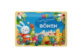 Plaque en tôle Pâques Salutations de Pâques 30x20cm BÖNEN 1