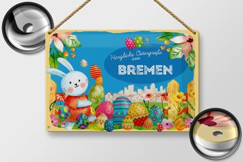 Plaque en tôle Pâques Salutations de Pâques 30x20cm BREMEN 2