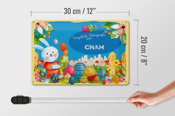 Plaque en tôle Pâques Salutations de Pâques 30x20cm CHAM Fest 4