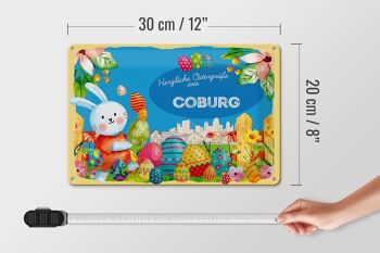 Plaque en tôle Pâques Salutations de Pâques 30x20cm COBURG 4