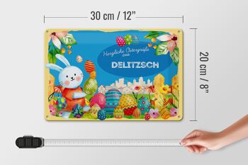Plaque en tôle Pâques Salutations de Pâques 30x20cm DELITZSCH 4