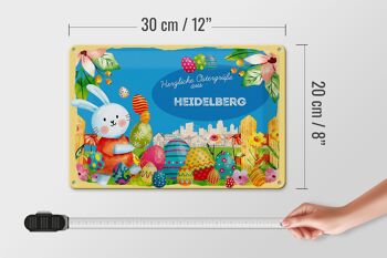 Plaque en tôle Pâques Salutations de Pâques 30x20cm HEIDELBERG 4