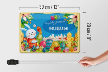 Plaque en tôle Pâques Salutations de Pâques 30x20cm HUSUM 4