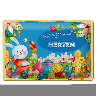 Blechschild Ostern Ostergrüße 30x20cm HERTEN