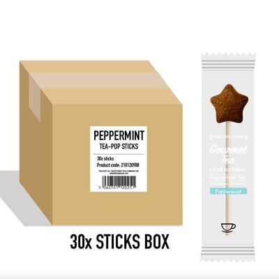 Tea-Pop Stick alla menta piperita, per servizi di catering, cartone da 30 bastoncini