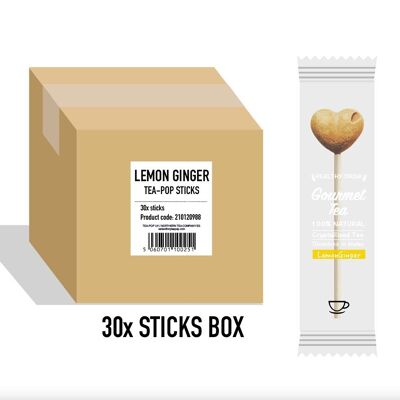 Zitrone-Ingwer-Tee-Pop-Sticks, für Catering-Services, 30 Sticks Karton
