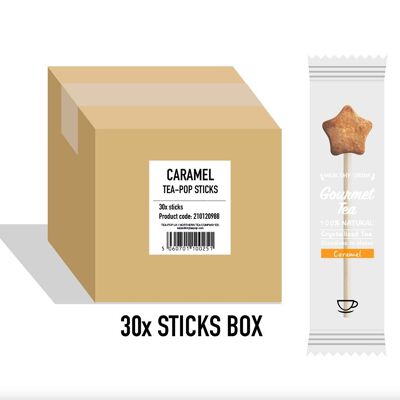 Karamell-Schwarztee-Pop-Sticks, für den Catering-Service, 30 Sticks Karton