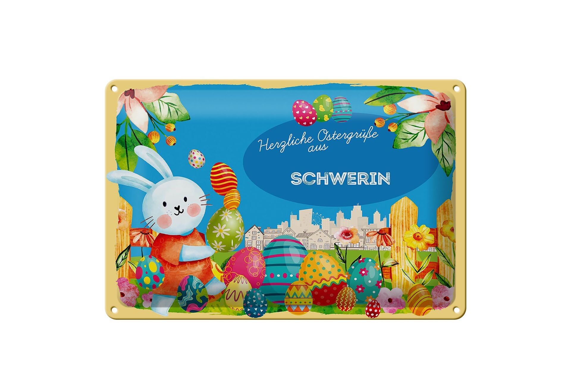 Blechschild Ostern Ostergrüße 30x20cm SCHWERIN