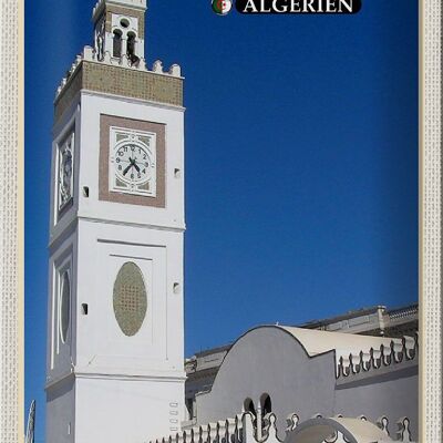 Blechschild Reise 20x30cm Algier Algerien Moschee El Jdid