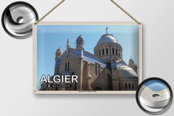 Plaque en tôle voyage 30x20cm Alger Algérie Basilique Notre-Dame 2