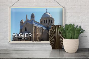 Plaque en tôle voyage 30x20cm Alger Algérie Basilique Notre-Dame 3