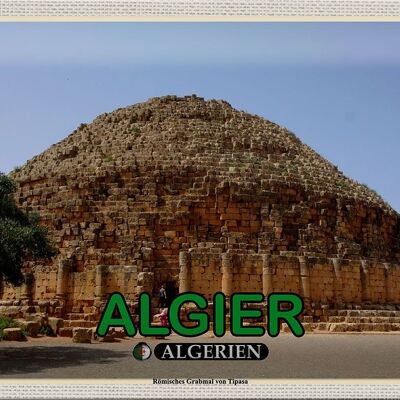 Targa in metallo da viaggio 30x20 cm Algeri Algeria Tomba romana