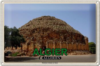 Plaque en étain voyage 30x20cm, alger, algérie, tombe romaine 1