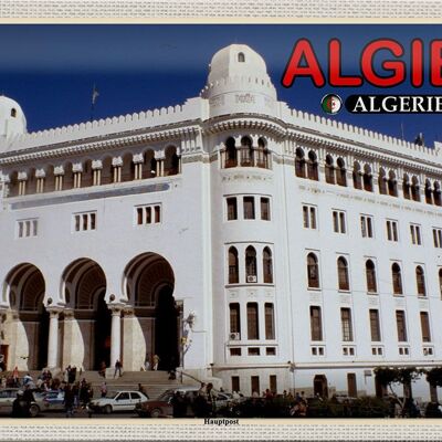 Targa in metallo da viaggio 30x20 cm Algeri Ufficio postale principale dell'Algeria