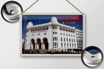 Plaque en tôle voyage 30x20cm Poste principale d'Alger Algérie 2