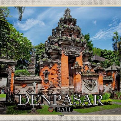 Cartel de chapa viaje 30x20cm templo Bali DENPASAR