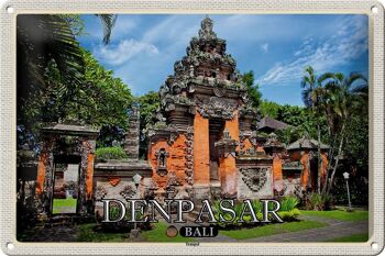 Plaque en tôle voyage 30x20cm Temple Bali DENPASAR 1