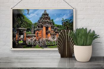 Plaque en tôle voyage 30x20cm Temple Bali DENPASAR 3