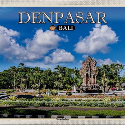 Blechschild Reise 30x20cm DENPASAR Bali Tempelanlage Wanddeko