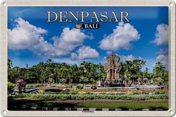 Panneau en étain voyage 30x20cm, décoration murale du complexe du temple de Bali DENPASAR 1