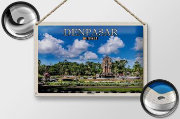 Panneau en étain voyage 30x20cm, décoration murale du complexe du temple de Bali DENPASAR 2