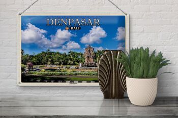 Panneau en étain voyage 30x20cm, décoration murale du complexe du temple de Bali DENPASAR 3