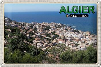 Plaque en tôle voyage 30x20cm Alger Algérie quartier Bologhine 1