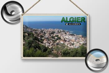 Plaque en tôle voyage 30x20cm Alger Algérie quartier Bologhine 2