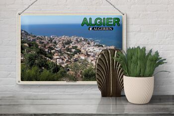 Plaque en tôle voyage 30x20cm Alger Algérie quartier Bologhine 3