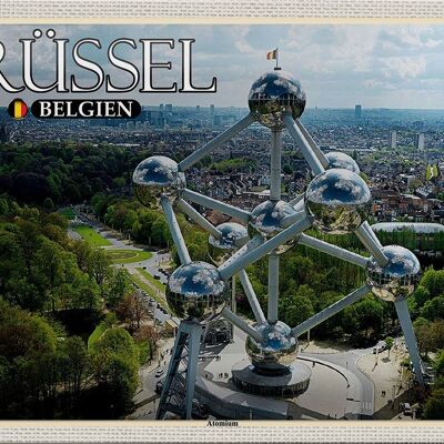 Cartel de chapa viaje 30x20cm Bruselas Bélgica Atomium