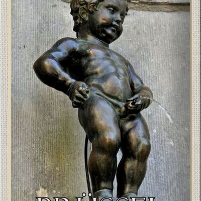 Cartel de chapa Travel 20x30cm Bruselas Bélgica Manneken Pis