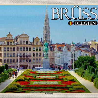 Cartel de chapa Travel 30x20cm Bruselas Bélgica Kunstberg