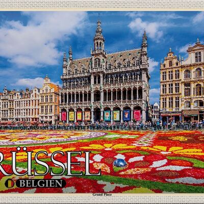 Cartel de chapa Travel 30x20cm Bruselas Bélgica Grand Place