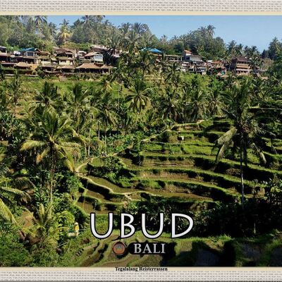 Tin sign travel 30x20cm Ubud Bali Tegalalang rice terraces