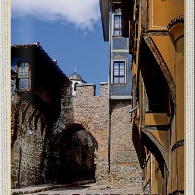 Cartel de chapa de viaje, 20x30cm, Plovdiv, Bulgaria, puerta de la ciudad, Hisar Kapija