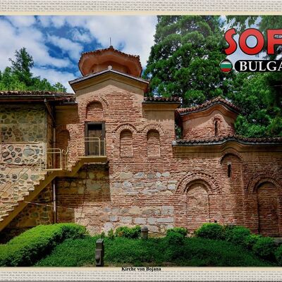 Cartel de chapa de viaje 30x20cm Sofía Bulgaria Iglesia de Bojana