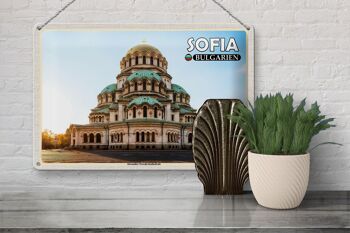Plaque de voyage en étain, 30x20cm, Sofia, bulgarie, Alexander Nevsky 3