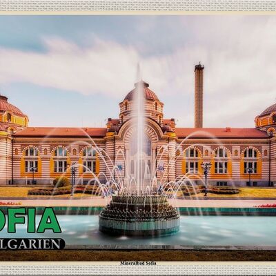 Targa in metallo da viaggio 30x20 cm Sofia Bulgaria Bagni Minerali Sofia