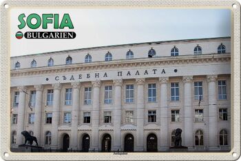 Panneau de voyage en étain, 30x20cm, palais de Justice de Sofia, Bulgarie 1