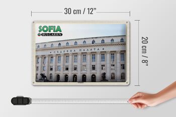 Panneau de voyage en étain, 30x20cm, palais de Justice de Sofia, Bulgarie 4