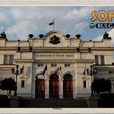 Cartel de chapa de viaje 30x20cm Parlamento de Sofía Bulgaria