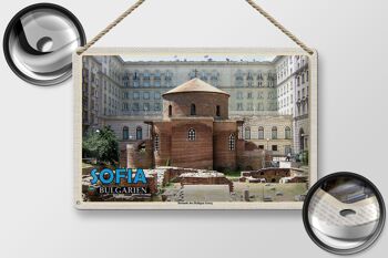 Plaque de voyage en étain, 30x20cm, Sofia, Bulgarie, Rotonde Saint George 2
